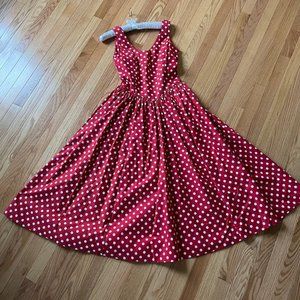 Laura Ashley Vintage Red & White Polka Dot Dress, Size 6, all original tags